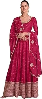 [FASHION BAZAR 365] Women's Pure Viscose Jacquard Fabric Front & Back Emboridery Work Suit 9560
