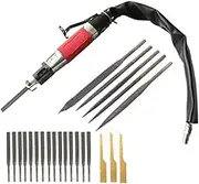 Air Reciprocating File Body Saw, Pneumatic File, Reciprocating Machine, Grinding Buffing Polishing Sanding Tools with 20 Files and 3 Saw Blades for Wood & Metal Cutting (Stroke Length: 10mm)
