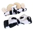 Black&White Spotted Pattern Headbands Soft Flannel Makeup Washing Face Hair