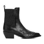 [Golden Goose] Golden Goose-Black Debbie Cow Leather Beatles Boots-Donna 37 IT