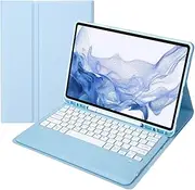 Bluetooth Keyboard Case for Samsung Galaxy Tab S7 FE 12.4'' [SM-T730/SM-T736B], Folio Case with Removable Bluetooth Keyboard & Pen Slot