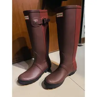 二手（含運）HUNTER BOOTS 雨靴  撞色女用雨鞋 九成新 37號（需聊聊）