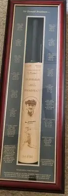 Sir Donald Bradman Personally Signed & Framed Cricket Bat LIMITED EDITION