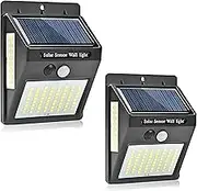 Ezonedeal Solar Lights Outdoor Waterproof 100 LED Wireless Solar Motion Lights Outdoor - Solar Motion Sensor Light for Outside Patio Backyard Path Yard Garden Stairway (2-Pack)