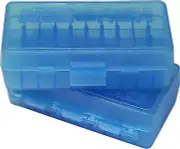 MTM Pistol Ammo Box 50 Round Flip-Top 44 Mag 45 Colt Clear Blue P50-44-24