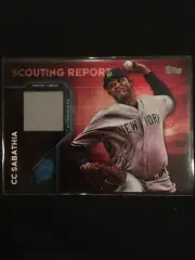 2016 Topps CC Sabathia Game Worn Jersey Scouting Report Yankees Great