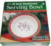 NEW Royal Seasons Snowmen Serving Bowl 10 Inch Stoneware Christmas Dishes 10"