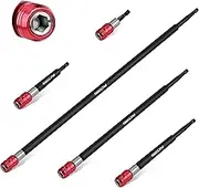 SEDY 5-Piece Magnetic Screwdriver Bit Holder Set, 1/4" Hex Shank Quick Release Extension Adapter | Super Straight Durable CR-V Steel | Universal Fit for Impact Driver Bits | 2", 4", 6", 12", 17" Long