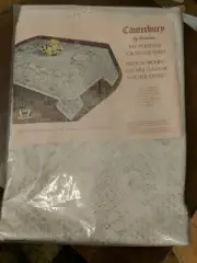 Canterbury Elegant Lace Tablecloth by Lorraine, Polyester Oval 60" x 80" Oblong