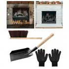 Fireplace Tools Shovel and Hearth Brush Set Hearth Cleaning Dustpan Firepit