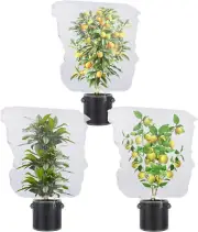 3 Pack Garden Netting Garden Plant Fruits Protection Netting Covers Bags with Dr