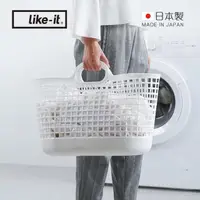在飛比找momo購物網優惠-【日本like-it】日製北歐便攜手提洗衣收納籃