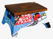 The Boat Train Pullman Train Steps Foot Stool 7.75" Wood Toilet Poop Bathroom