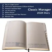 DEBDEN CLASSIC 2024 DIARY - DAY TO PAGE - NAVY