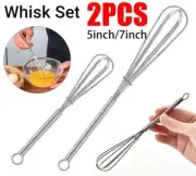 2Pcs Whisk Set 5 7 inch Whiskettes Egg Gravy Sauce Mini Kitchen Tool Whisks