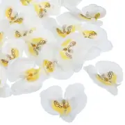 20Pcs 2.8" Artificial Silk Butterfly Orchid Flower Heads for DIY, White