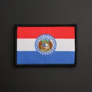 Missouri State Flag Patch US USA Woven/Embroidered - Hook & Loop