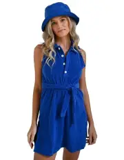 [Ambition the Label] Organic Cotton Short Dress in Blue