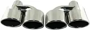 Car Exhaust Tip Muffler Tube Tip Change To AMG Style Compatible For Mercedes Benz AMG C63 C65 W204 2008-2014 Stainless Steel(Pair With logo)