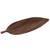 在飛比找蝦皮商城優惠-日式胡桃木樹葉造型 整木托盤實木質茶杯盤不規則木盤子家用 乾