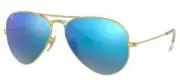 Ray-Ban AVIATOR Sunglasses GOLD Frame BLUE Mirror RB3026 112/17 62mm