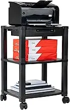 Mind Reader 'Classify' 3 Shelf Mobile Printer Cart with Cord Management, Black