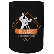 Alcohol Stubby Holder - Drug Of Choice Bass Guitar - Funny Novelty Birthday Gift Joke Beer Can Bottle