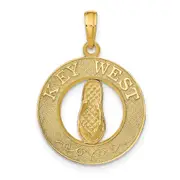 14k Yellow Gold KEY WEST Flip Flop Pendant