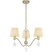 Malvern Pendant 3 Lights Crystal Vintage Chandelier Silver Modern Ceiling Telbix Lighting