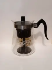 Vtg. White Flowers Design Cory 6 Cup Perc Percolator w/Original Paper Info.