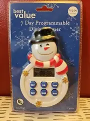 7 Day Programmable Digital Electric Timer Christmas Tree Lights Snowman 2005