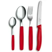 Victorinox 24pc Steak Knife Table Cutlery Set 24 Piece | Red