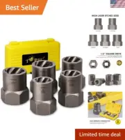 5-Piece Impact Extractor Set for Rusted & Damaged Bolts - Portable Kit