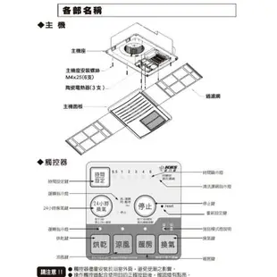 《 阿如柑仔店 》康乃馨 BS-168 BS-168A 浴室暖風機 ◎ 24小時換氣 乾燥機 5合一 暖風機