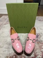Gucci Women's Horsebit Pink Croc High Heels Platform Shoes Size 38 (8) Brand NEW