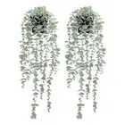 2 Pcs Artificial Hanging Plants Potted Eucalyptus Hanging Plant for Wall5570