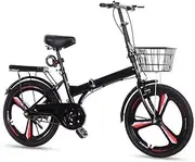 Folding Bicycle,City Bikes for Adult Men Women,Front and Rear Brakes,Commuter Bike with Rear Cargo Rack,Adjustable Handlebar Saddle Comfort Cruiser Bike