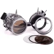 Halloween Steampunk Cosplay Plastic Goggles, Silver, One Size