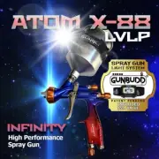 Atom X88 Infinity SprayGun 1.3 and 1.4 TIP Combo Solvent for Primer and Topcoat