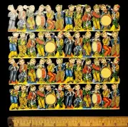 Vintage Musicians Chromolithograph Embossed Die-Cut Scrap Reliefs PZB 1173