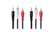 2x Crest 3.5mm Male Stereo Audio Cable Plug To 2xRCA Sound Connector Adapter