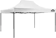 Instahut Gazebo 3x4.5, Pop Up Camping Tent Marquee Folding White Gazebos Garden Outdoor Wedding Party Canopy Patio, Water Resistant and UV PU Coating