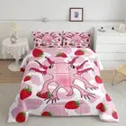 Cow Print Comforter Set for Kids Youth Teens,Cartoon Axolotl Bedding Set,Cute