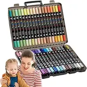 Acrylic Markers - Acrylic Pens for Stones, Acrylic Pens for Stones Waterproof - 48 and 72 Colors Set with Precision Tip, Quick-drying, Ideal for Decoration, Fabric Design & Creative Projects