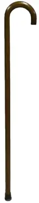 Walking Stick Cane Pole Solid Sturdy Varnished Brown Wood 92cm Long Crook Handle