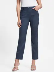 GUESS Women's Eco Blackened Blue Kelly Straight Pants Size: 30, Elastane