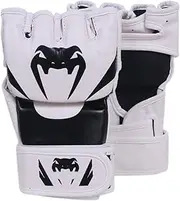 UGPLM MMA Gloves Sparring Gear Punch Bag Martial Arts Gloves Breathable PU Leather Kickboxing Gloves for Women Men Workout Punching Bag Fitness, White