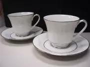 Set /5 Cumberland by NORITAKE - Footed Tea Cup and Saucer Set