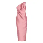 [Solace London] Solace London Kira One-shoulder Maxi Dress 12 UK PINK