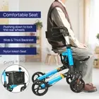 Foldable Rollator X-Fold Walker Walking Frame Aluminium Lightweight Blue